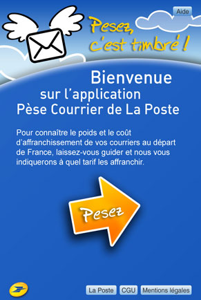 L'application Pese Courrier de La Poste