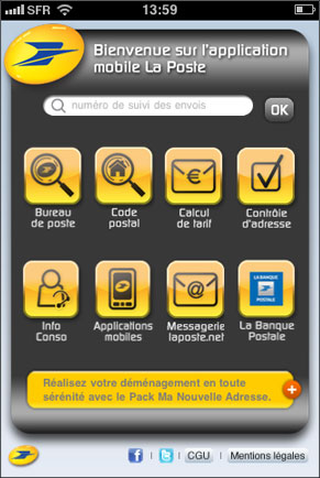 Bienvenue sur l'application mobile de La Poste